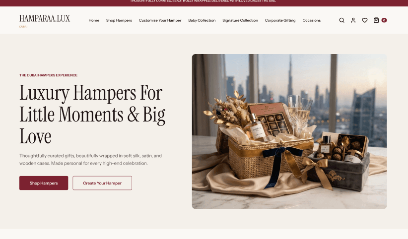 Hamparaa.lux — Luxury Gift Hampers — screen preview